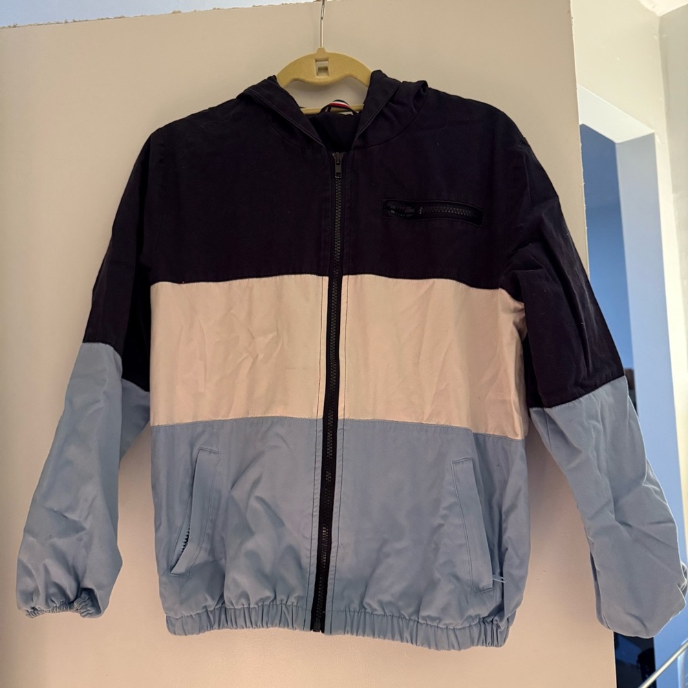 Brandy Melville Colorblock Jacket - Navy, White, and Blue